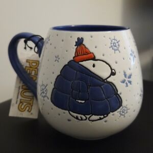 Peanuts Snoopy And Woodstock Puffer Jacket Winter Coffee Mug